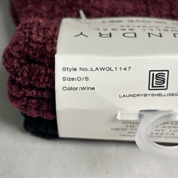 New Laundry Gloves 2 Pairs Set Women’s Maroon & Black Knit Casual Winter Preppy - Picture 7 of 12